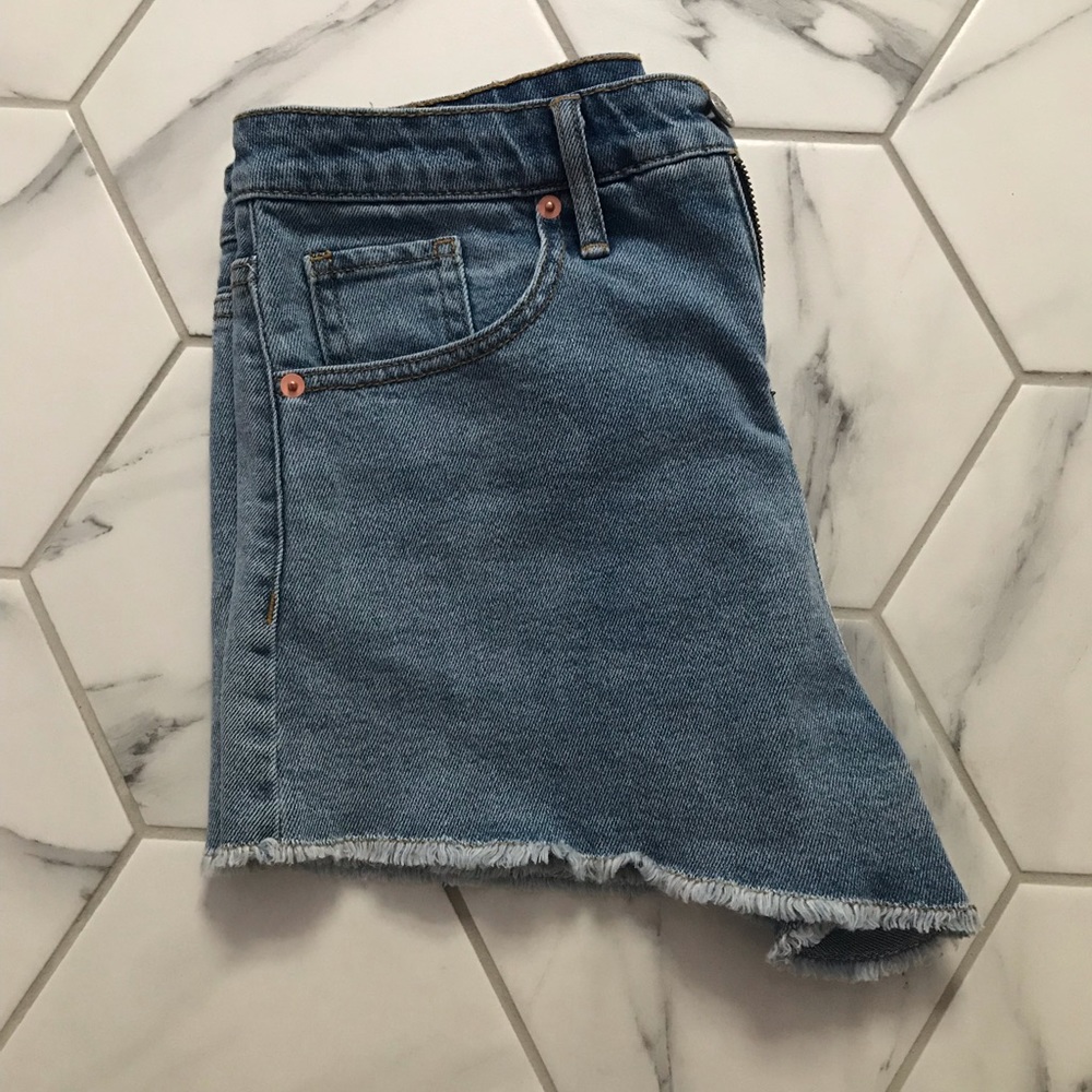 High-rise denim shorts